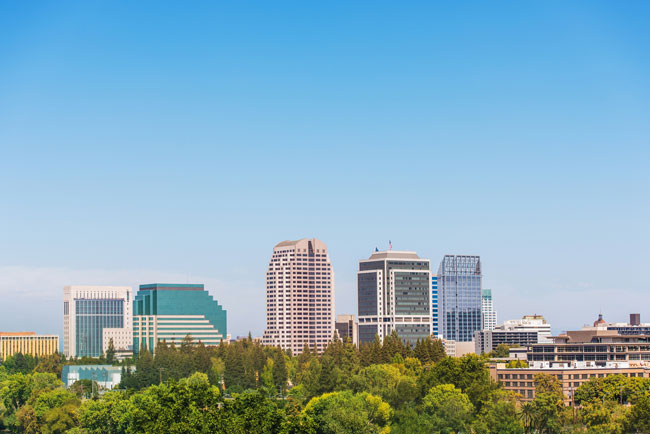 View of the skyline of the City of Sacramento